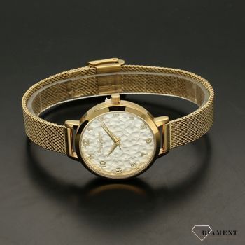 Zegarek damski BRUNO CALVANI BC2532 złoty ozdobna tarcza. Zegarek damski Bruno Calvani w złotej kolorystyce. Zegarek damski z białą tarczą. Świetny dodatek w postaci zegarka. Idealny pomysł na prezent (4).jpg